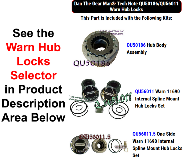 QU50186/QU56011 Warn Hub Locks Selector Torque King 4x4