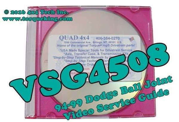 VSG4508DVD 1994-1999 Dodge Dana 60 Ball Joint Video Service Guide Torque King 4x4