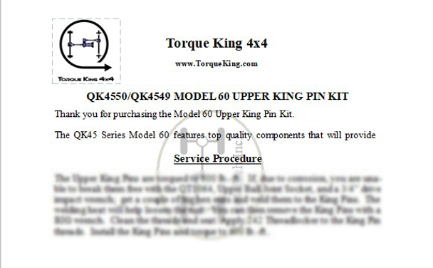 QK4550 TORQUE SPECS Torque King 4x4