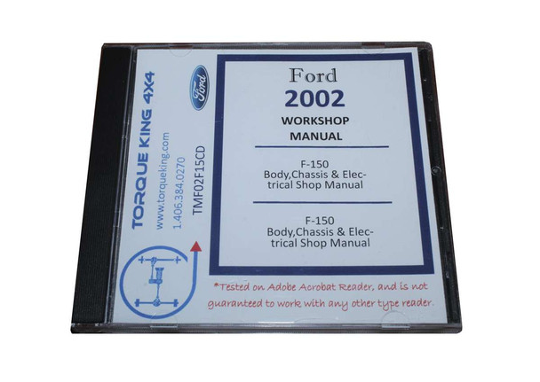 TMF02F15CD 2002 Ford Factory Shop Manual on CD for F150 Torque King 4x4