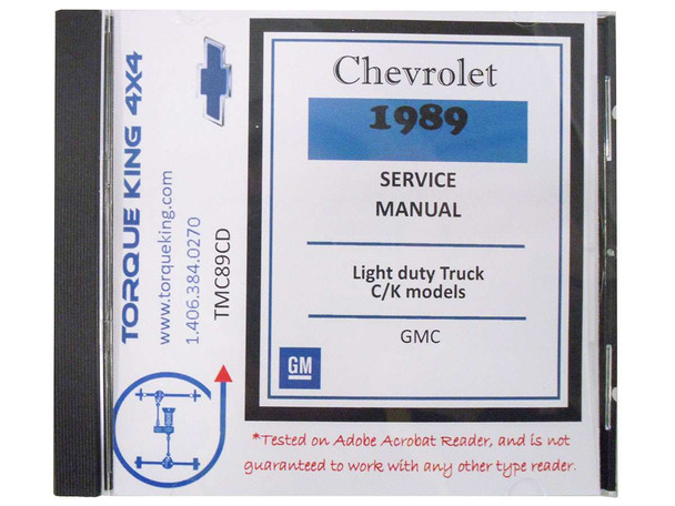 TMC89CD 1989 GM Shop Manual on CD Torque King 4x4