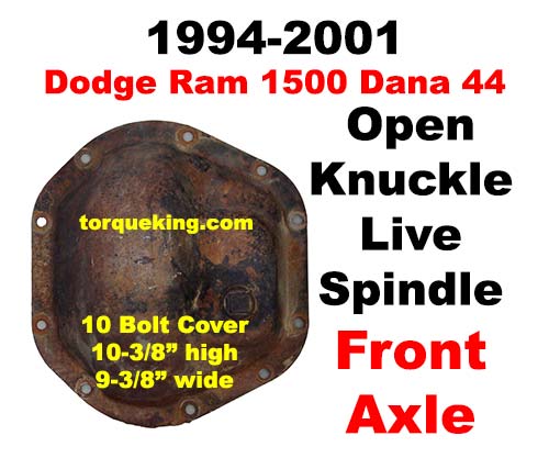 1994-2001 Dodge Dana 44 Axle Identification