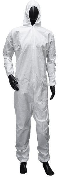 Coverall with attached hood   elastic wrists and ankles.  Size 3XL MIC428C-3XL