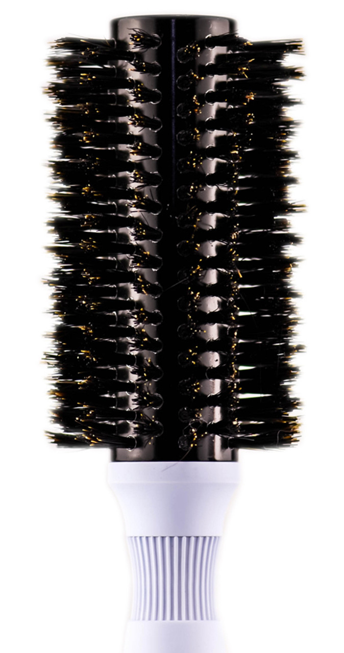 Large Round Wax Brush with Natural Boar Hair Bristles and