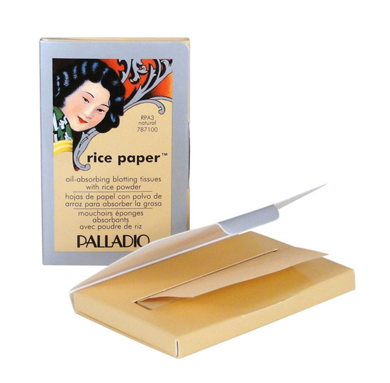 Palladio Rice Paper Tissue, Natural, Face Blotting Sheets with Natural Rice Powd