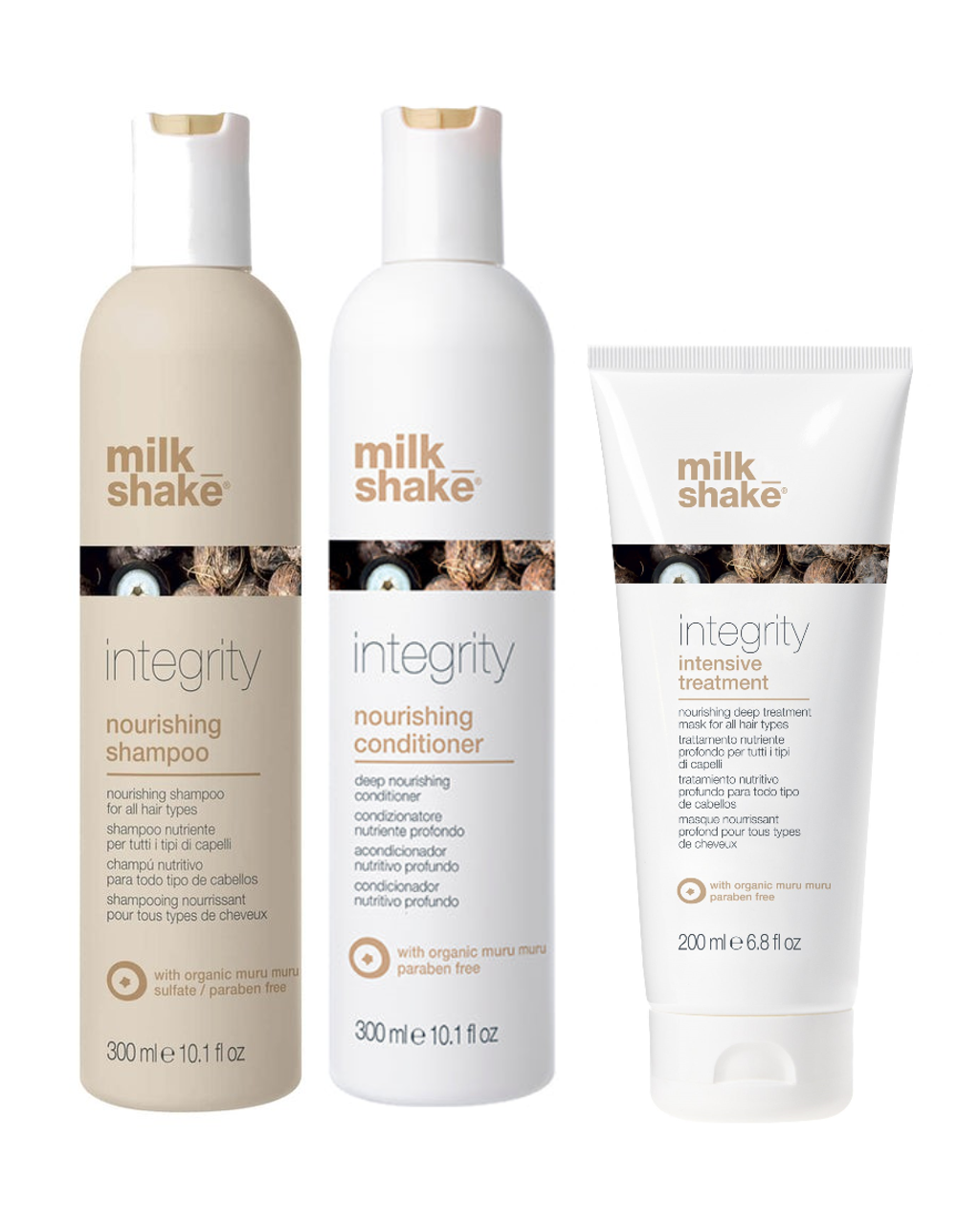 Delvis Alfabet marked Milkshake Integrity Nourishing Shampoo & Conditioner & Intensive Treatment  SleekShop.com