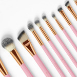 BH Cosmetics Pink Studded Elegance 12 Piece Brush Set-image3