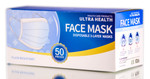 Health Care Products ULTRA HEALTH Disposable 3-Layer Face Masks, Fluid Resistant