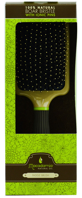 Macadamia Natural Oil Paddle Brush Boar Bristle With Ionic Pins-image1