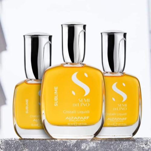 Alfaparf Milano Semi Di Lino Sublime Cristalli Liquidi Smoothing Hair Serum - Superior Finishing Hair Oil Treatment - Provides Brilliant Shine and Protection