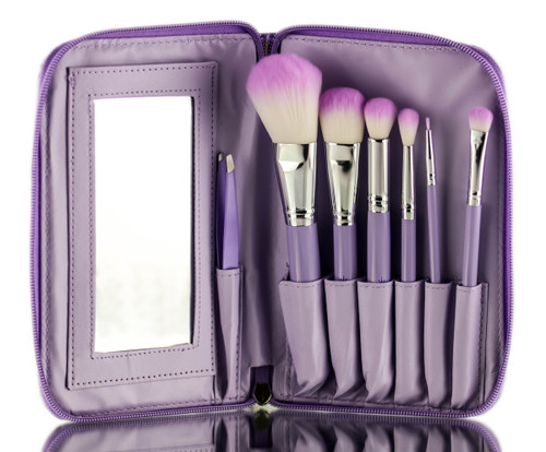 Crown Brush Purple 7pc HD w/ Mirror and Tweezer-image1