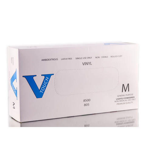 V Touch Vinyl Medium Gloves Lightly Powdered-image1