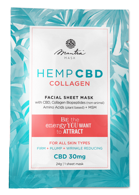 Mantra Mask Hemp CBD Collagen Facial Sheet Mask
