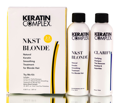 Keratin Complex NKST Blonde Natural Keratin Smoothing Treatment for Blonde Hair Try Me Kit-image1