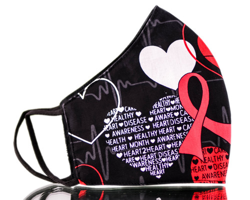 Sleekshop Reversible Heart Disease Awareness Face Mask (2 Pack)