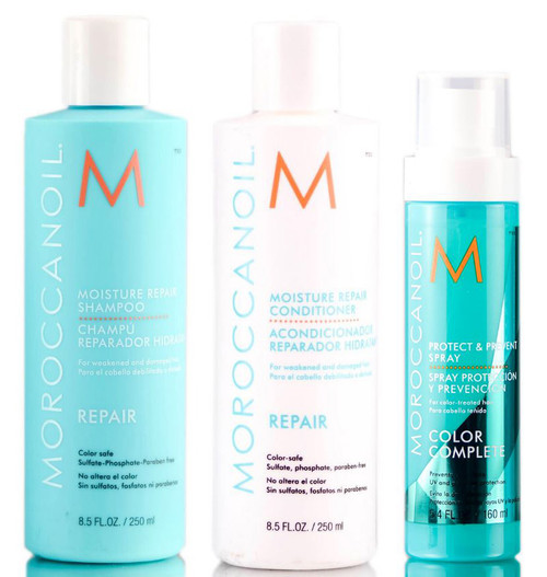 MoroccanOil Moisture Repair Shampoo & Conditioner & Protect Spray-image1