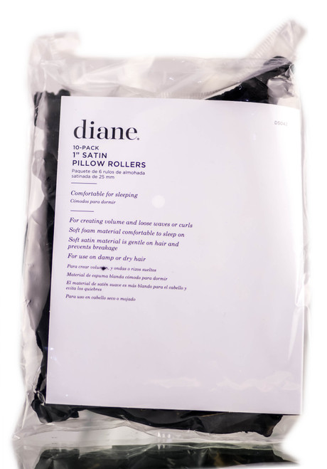 Diane 1" Black Satin Pillow Rollers-image1