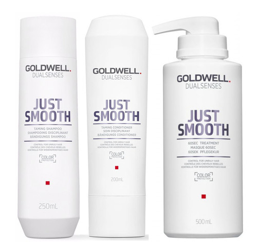 Goldwell Kit -Dualsenses Just Smooth Taming Shampoo & Conditioner & 60 Sec Treatment