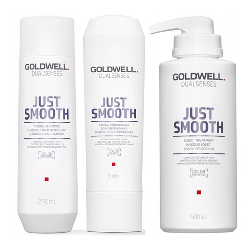 Goldwell Kit -Dualsenses Just Smooth Taming Shampoo & Conditioner & 60 Sec Treatment-image1