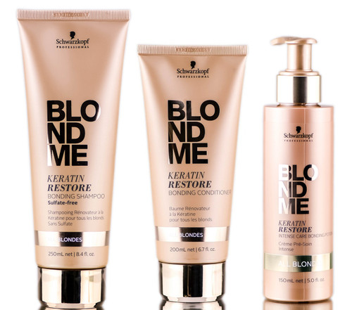 Keratin Restore All Blondes Bonding Shampoo, Conditioner & Bonding Potion-image1