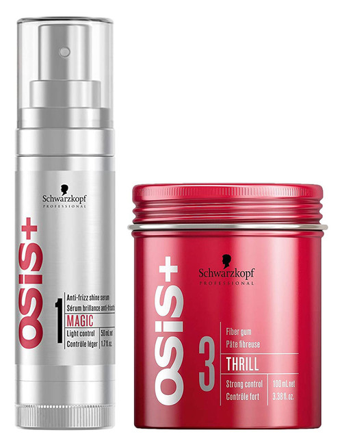 Schwarzkopf Osis+ Texture Fiber Gum & Anti-Frizz Gloss Serum