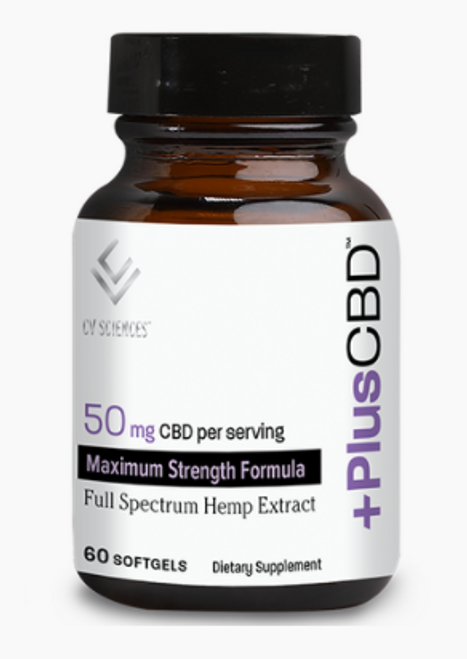 Plus +CBD Oil Maximum Strength Hemp Softgels (50mg CBD)