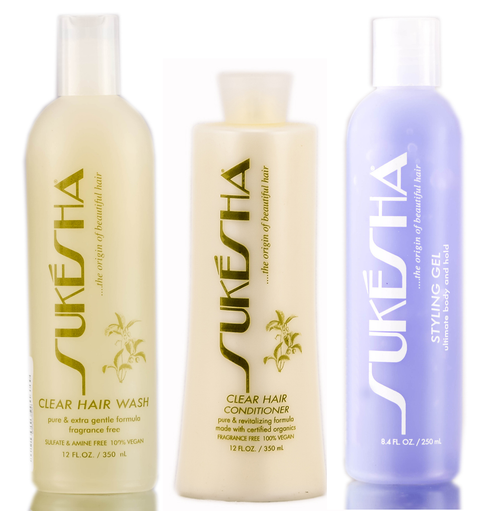 Sukesha Clear Hair Wash & Clear Hair Conditioner & Styling Gel-image1
