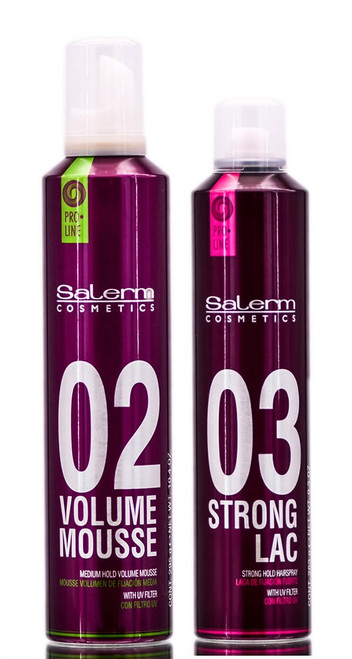 Salerm 02 Volume Mousse & 03 Strong Lac Hairspray
