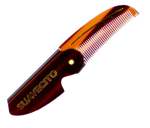 Suavecito Deluxe Amber Folding Mustache Comb-image1