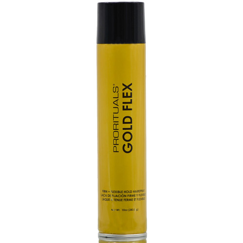 Prorituals Gold Flex Firm + Flexible Hold Hairspray. Aerosol Hairspray.