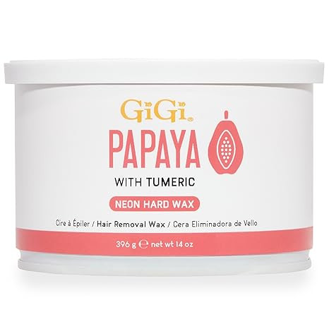 Gigi Wax - Hair Removal Papaya Neon Hard Wax with Turmeric Extract