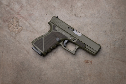 WWLLC CUSTOM Glock 19 Gen 3 OD Green Full Diamond Stipple W/ Double Undercut