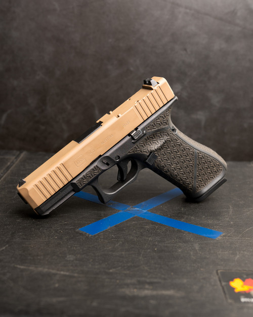 WWLLC Custom Glock 45 RMR Direct Cut- Fde Slide W/ Full wrap Mask Stipple 