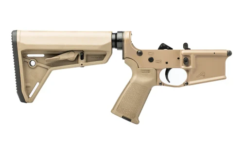 AR15 Complete Lower Receiver w/ FDE MOE Grip & SL Carbine Stock - FDE Cerakote