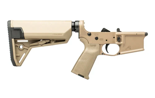 AR15 Complete Lower Receiver w/ FDE MOE Grip & SL-S Carbine Stock - FDE Cerakote