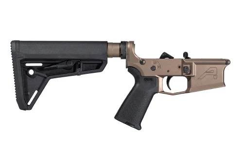 M4E1 Complete Lower Receiver w/ BLK MOE Grip & SL Carbine Stock - Kodiak Brown Anodized