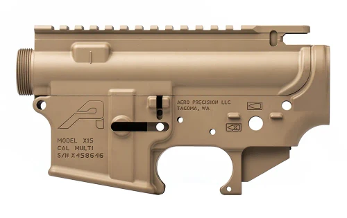 AR15 Threaded Assembled Receiver Set - FDE Cerakote