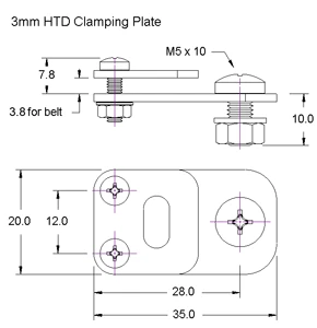 3mm HTD Clamping Plate dimensions 3mm HTD Clamping Plate Dimensions
