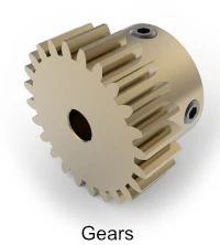 Spur, bevel and rack gears
