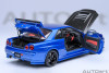 AutoArt Nismo Nissan Skyline GT-R (R34) Z-tune (Bayside Blue with Carbon bonnet) 1/18 77460