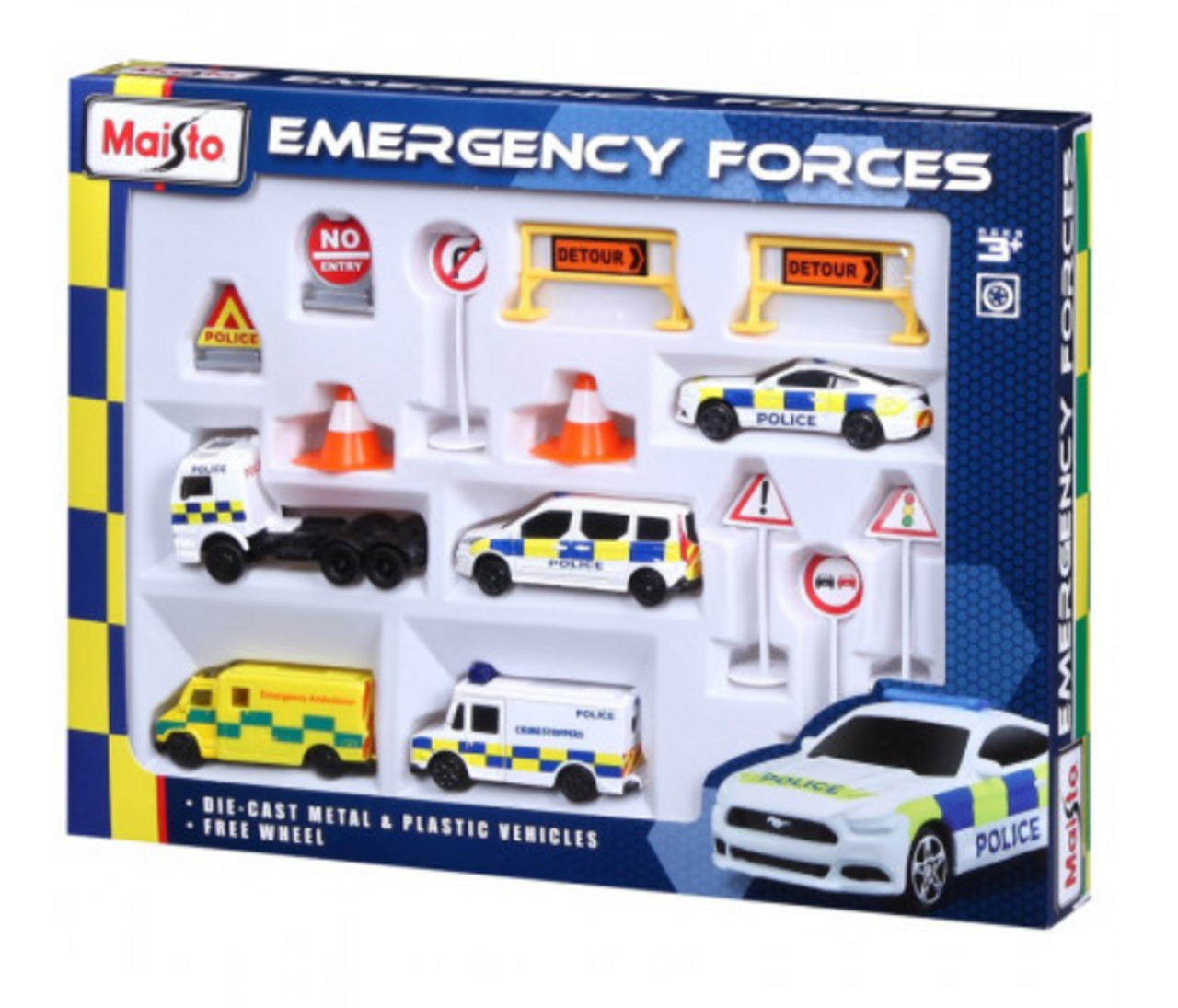 Maisto Emergency Police and Ambulance Children's Car Toy Playset
