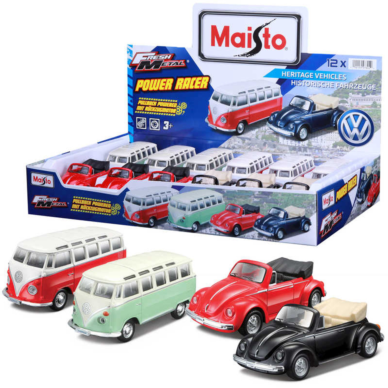 Maisto Fresh Metal Vw Volkswagen Samba And Beetle Power Racer M24001 - Car  Model Store