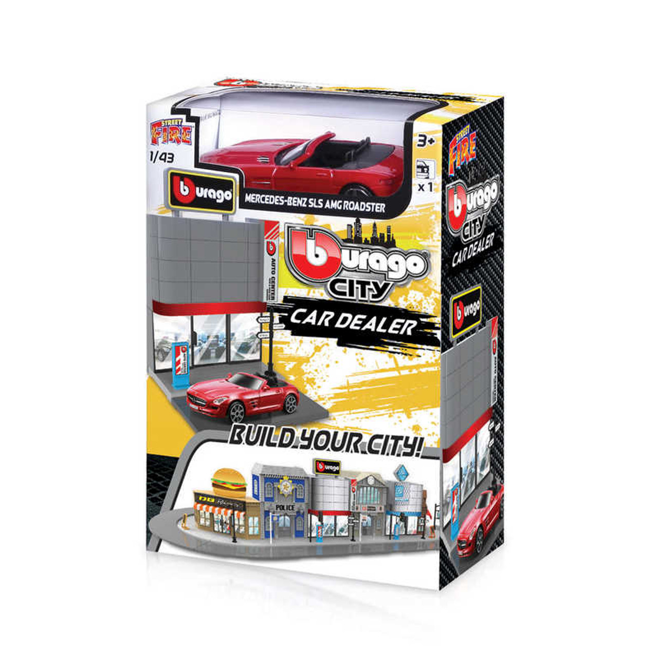 Bburago Street Fire Bburago City Car Dealer Incl. 1 Car 1/43 B18-31501