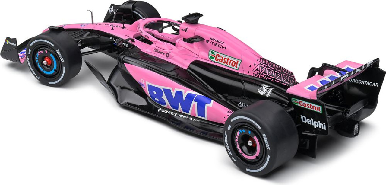 Solido Alpine A523 F1 BWT Esteban Occon Pink Livery Presentation Version  Diecast Model Car 1/18 1808806