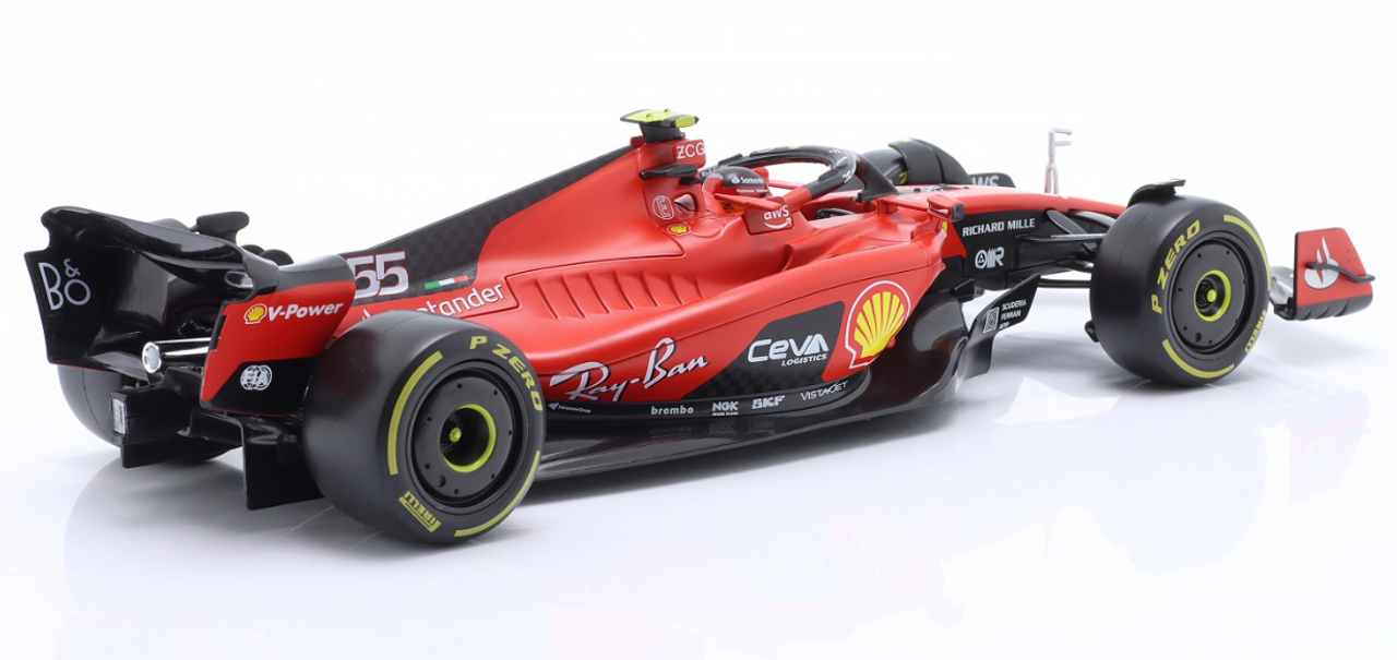 Bburago F1 2023 Ferrari SF-23 #55 Carlos Sainz With Helmet 1/18 Model Car  B18-16812S