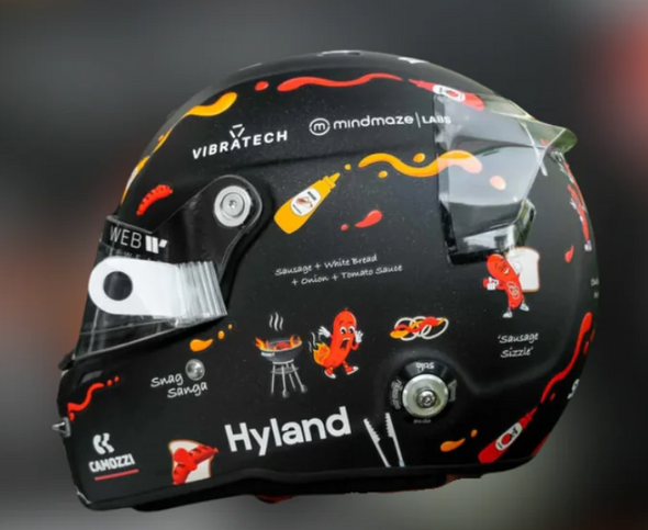 Spark Models Stake F1 Team Kick Sauber - Valtteri Bottas - Australian GP 2024 1/5 Scale Mini Replica Helmet 5HF156
