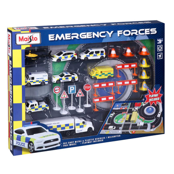 Maisto Fresh Metal Emergency Force Playset Inc Playmat M12151