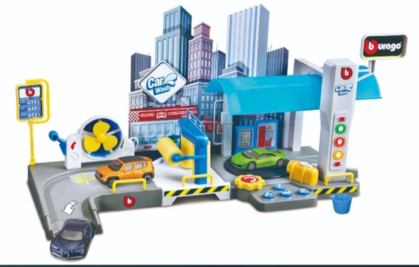 Bburago Street Fire Car Wash Playset Garage 1/43 B18-30406