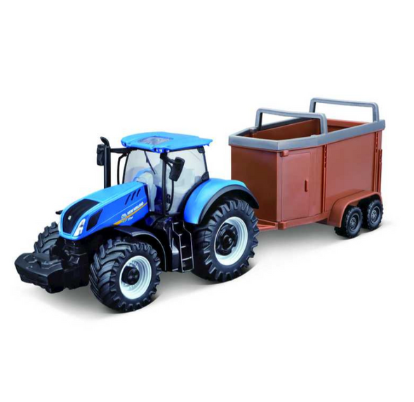 Bburago 10Cm New Holland T7.315 Tractor + Livestock Forwarder Toy B18-31656