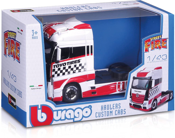 Bburago Street Fire Haulers Custom Cabs Mb Actros Gigaspace Red 1/43 B18-32201